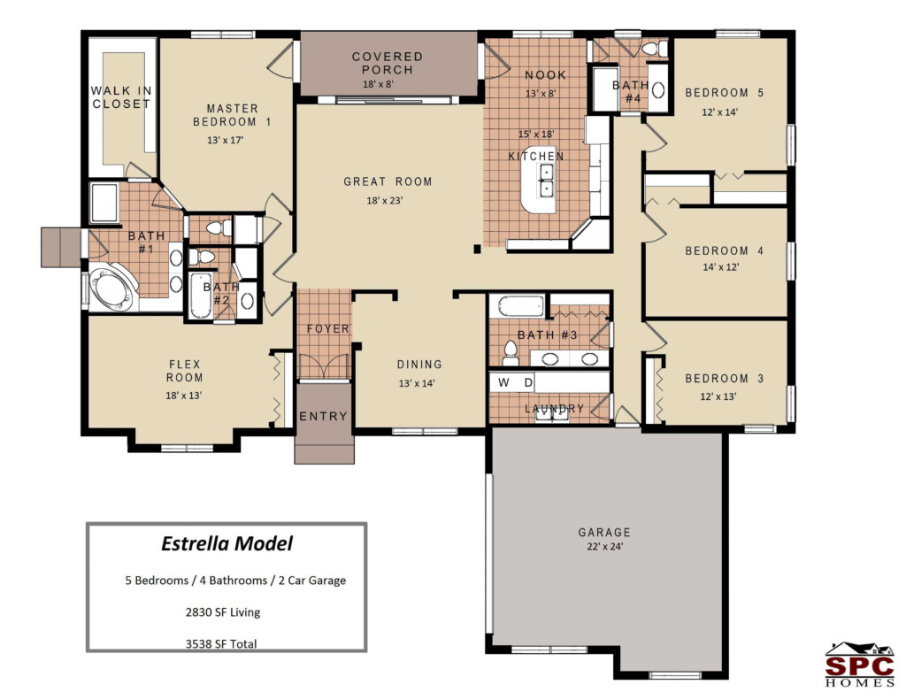 1 Storey 4 Bedroom House Plan Printable Templates Free - House Plan 4 Bedrooms 1 Story