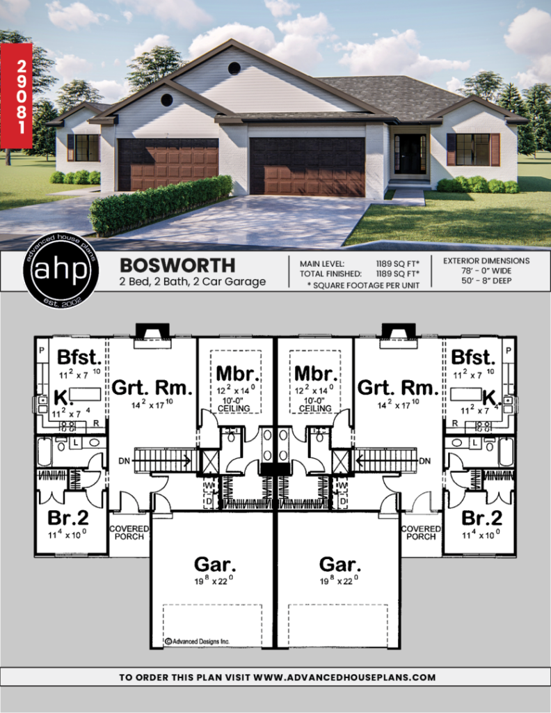 1 Story Multi Family Traditional House Plan Bosworth Family House  - One Story Family House Plans