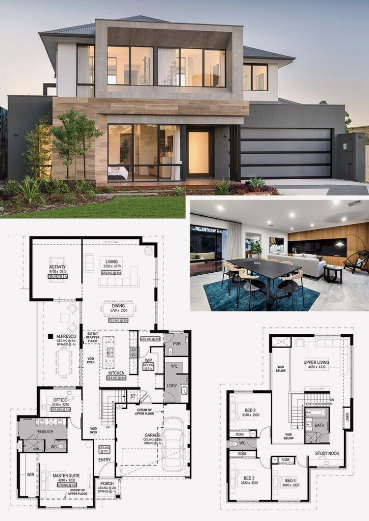 12 Two Storey House Design With Floor Plan With Elevation Pdf In 2020  - 2 Story House Floor Plans Modern