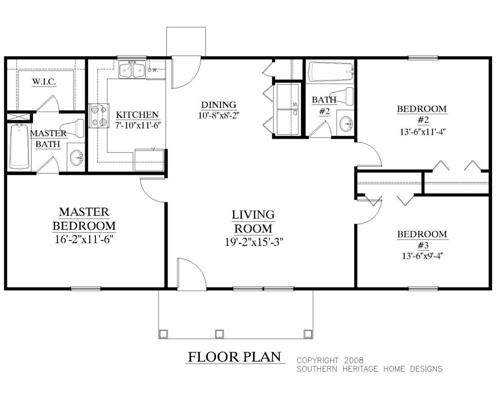 1200 Square Foot House Plans No Garage 20x40 House Plans Ranch House  - 1300 Square Foot House Plans 1 Story