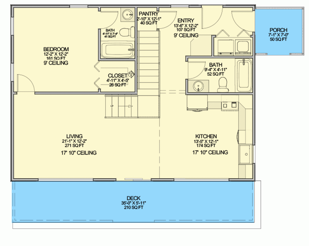 1300 Square Foot 2 Story Contemporary Home Plan With Natural Light  - 1300 Square Foot House Plans 1 Story