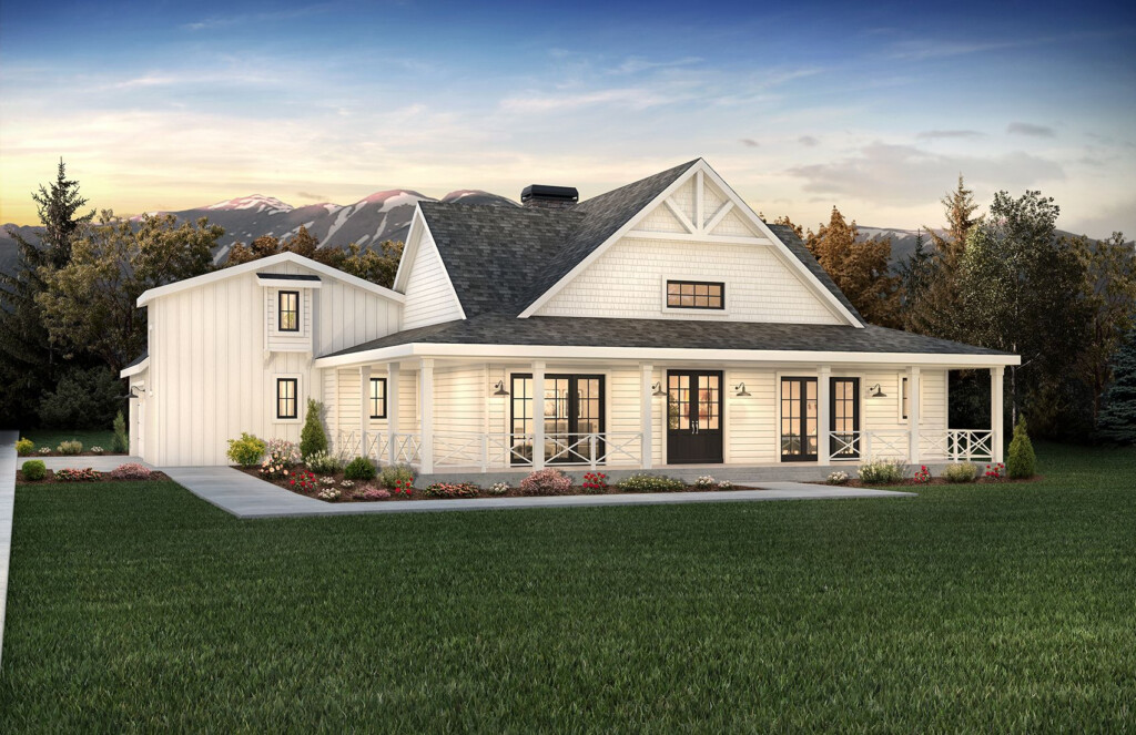 14 Impressive One Story House Plan With Big Front Porch Most  - Custom One Story House Plans