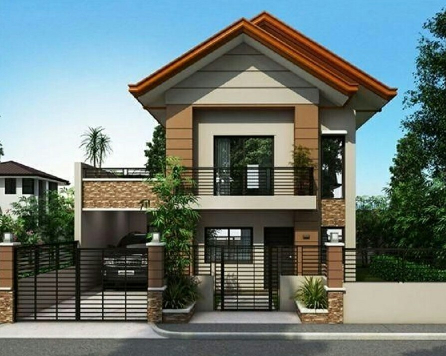 15 Small Modern Two Storey House Plans With Balcony - 2 Story Balcony House Plans