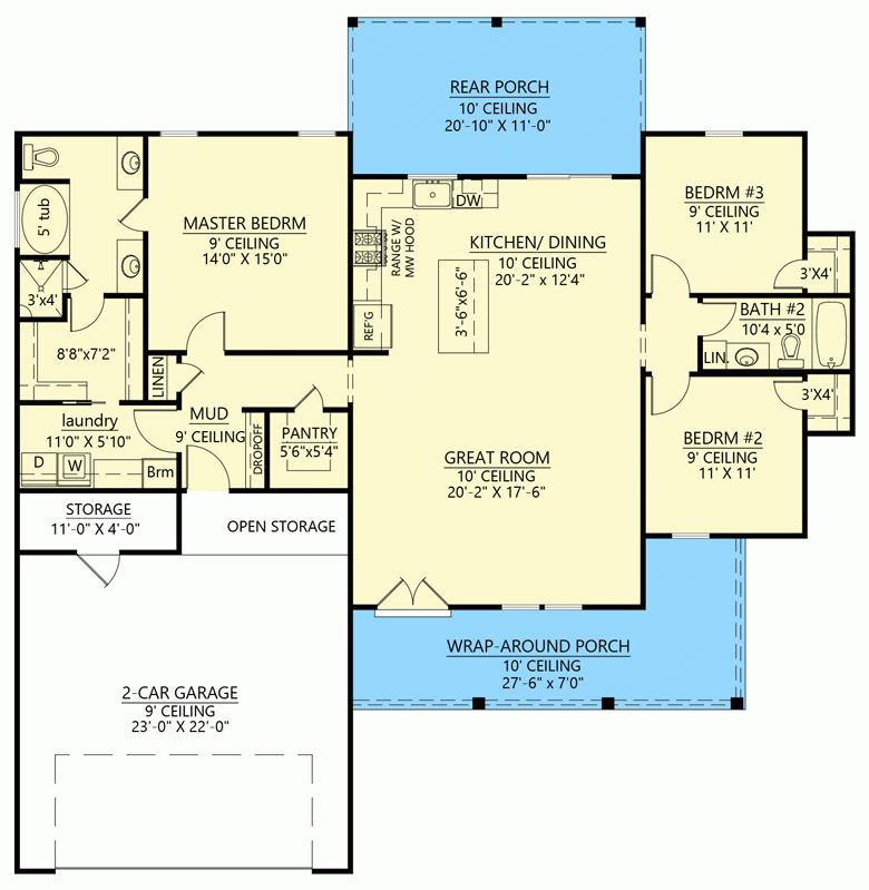 1600 Square Foot Modern Farmhouse With Split Bedroom Layout 56515SM  - 1600 Sf Two Story House Plans