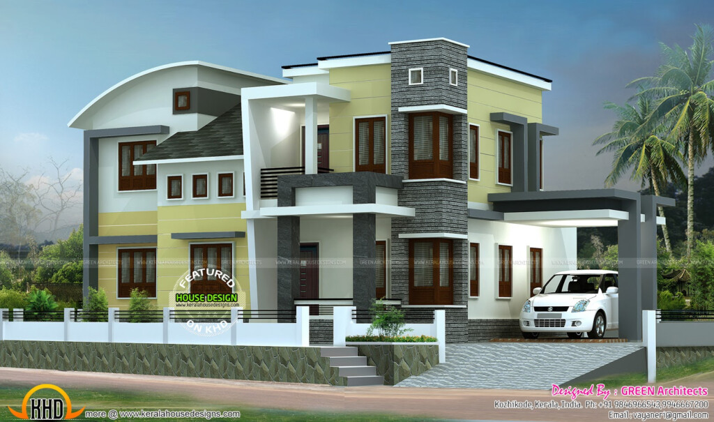 1800 Sq ft Double Storied Home Plan Kerala Home Design And Floor  - 1800 Sq Ft House Plans Two Story Kerala Style