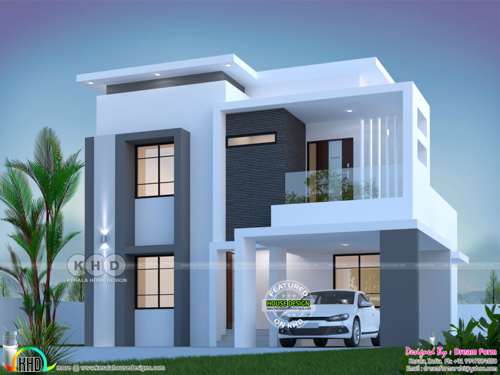 1800 Square Feet 3 Bedroom Elegant Double Storied House Kerala Home  - 1800 Square Foot House Plans Two Story With Stairs