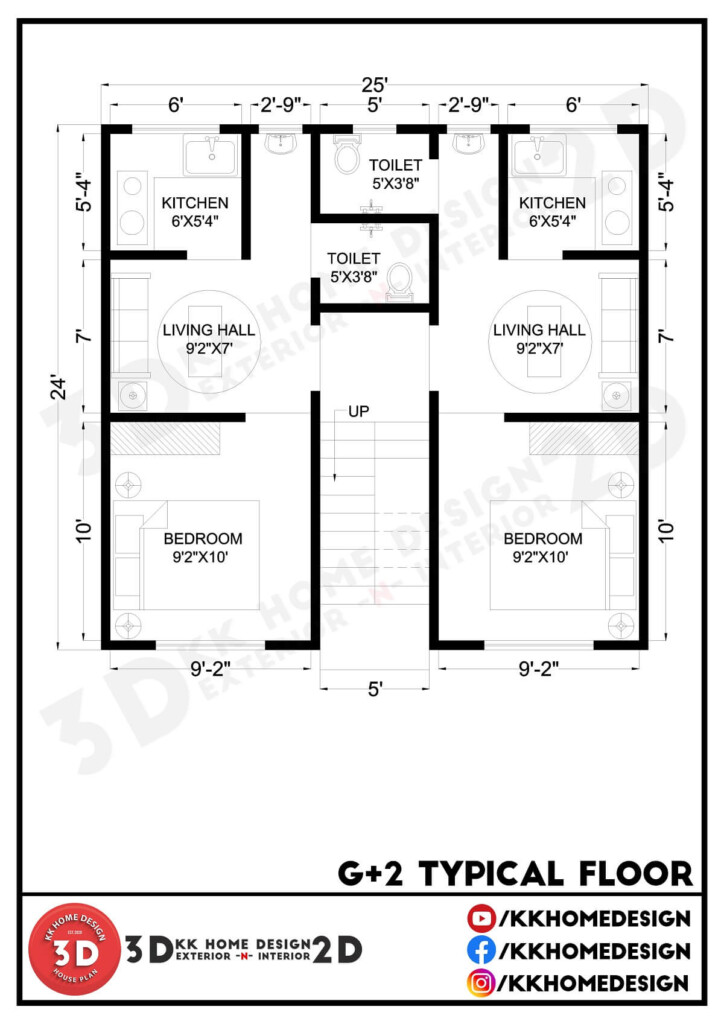 1BHK 6 Flat 25x24 Feet Small Space House 600 Sqft House Plan Full  - 6000 Sq Ft One Story House Plans