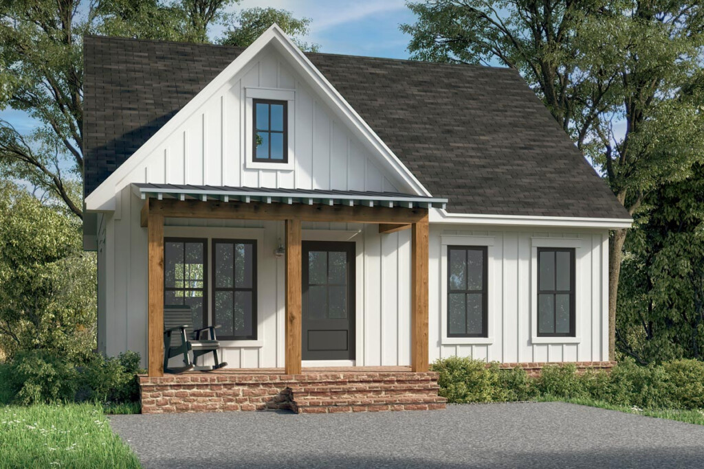 2 Bedroom Country Farmhouse Cottage Plan Under 1000 Square Feet  - Small 2 Story House Plans Under 1000 Sq Ft