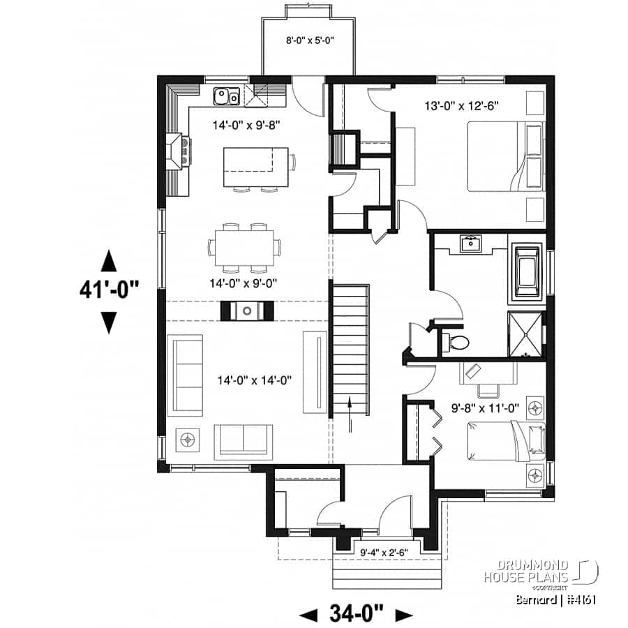 2 Bedroom House Plans Floor Plan Floor Roma - 1 Story House Plans 2 Bedrooms