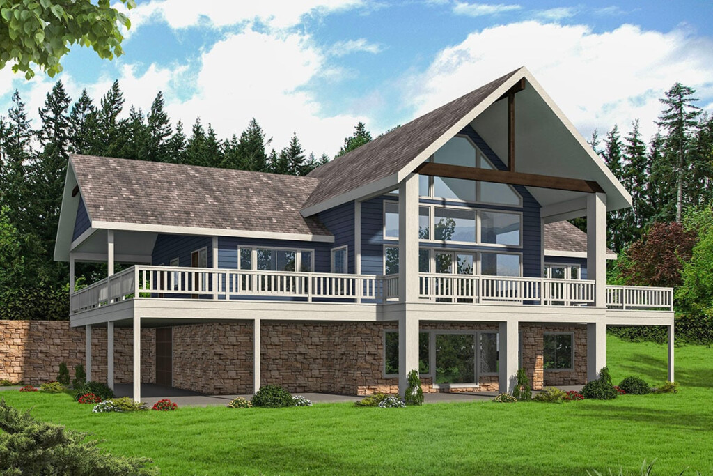 2 Story 2 Bedroom 2400 Square Foot Mountain Or Lake House With Massive  - 2 Story Large Country House Plans With Large Garage