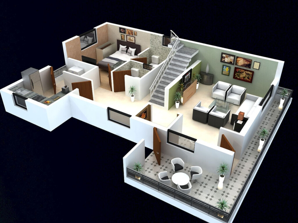 2 Story 3d House Floor Plan - 2 Story 3D House Floor Plan