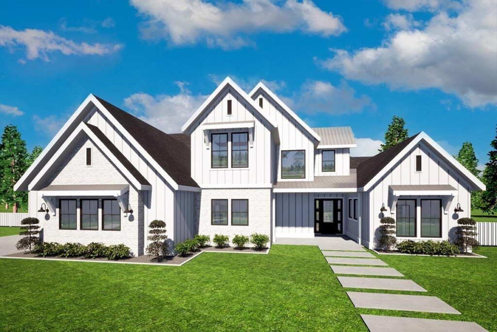 2 Story 5 Bedroom New American House With Two Story Great Room House Plan  - 5 Bedroom House 2 Story Plans