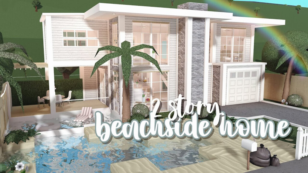 2 Story Beachside Summer Family Home Bloxburg Speedbuild Luminto  - Bloxburg Beach House Plans 2 Story