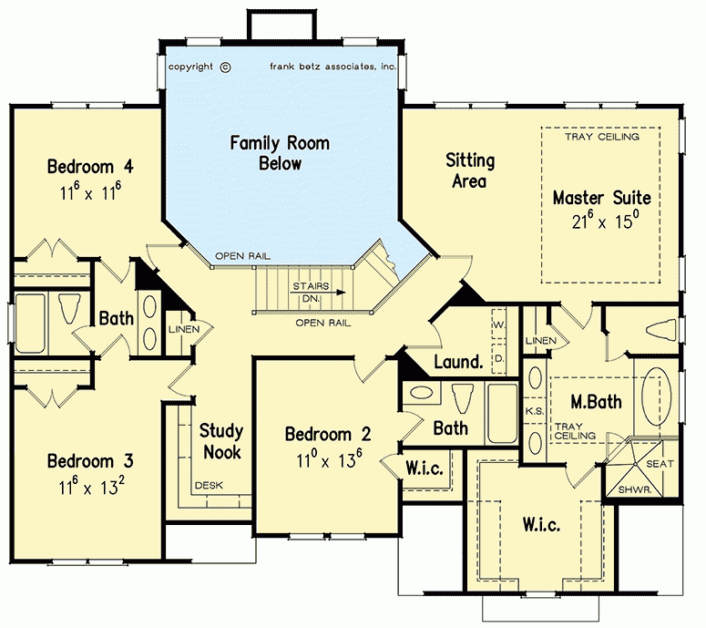 2 Story Brick House Plan With Upstairs Laundry 710150BTZ  - 2 Story Brick House Plans