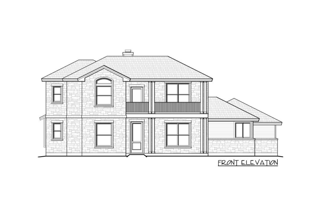 2 Story Hill Country Home Plan With Stacked Front Porch 333016JHB  - 2 Story Hill Country House Plans