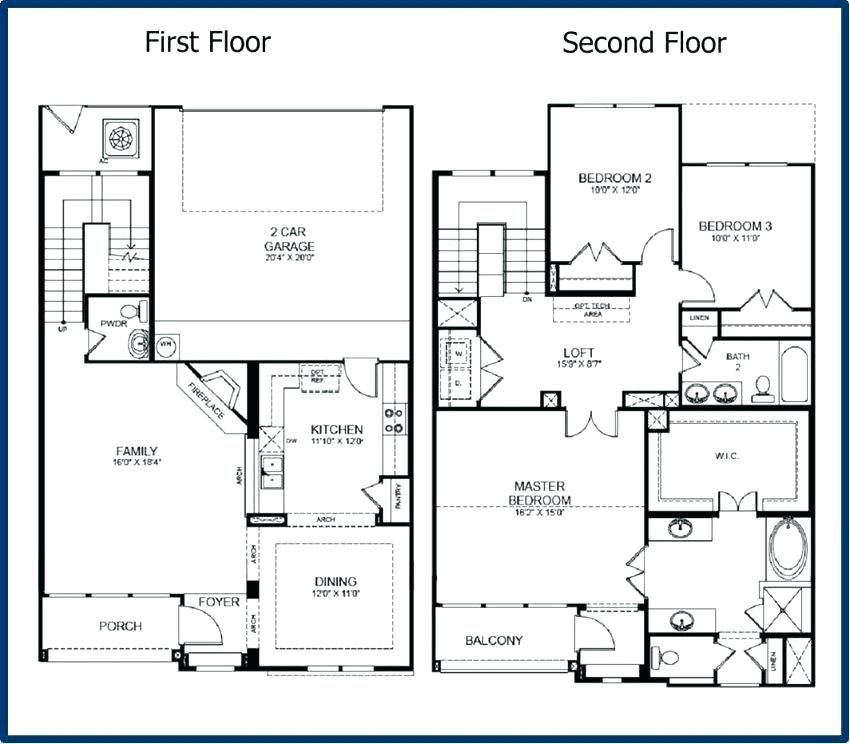 2 Story Master Bedroom Downstairs Floor Plans Astro Koa - Two Story House Plans With Master Downstairs