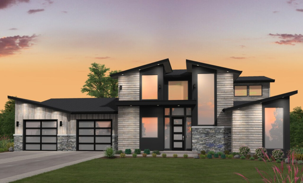 2 Story Modern House Plan With A Main Floor Master Suite  - 2 Story Big Contemporary House Floor Plans