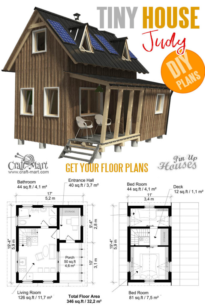 2 Story Tiny House Floor Plans - 16 Ft 2 Story Tiny House Plans