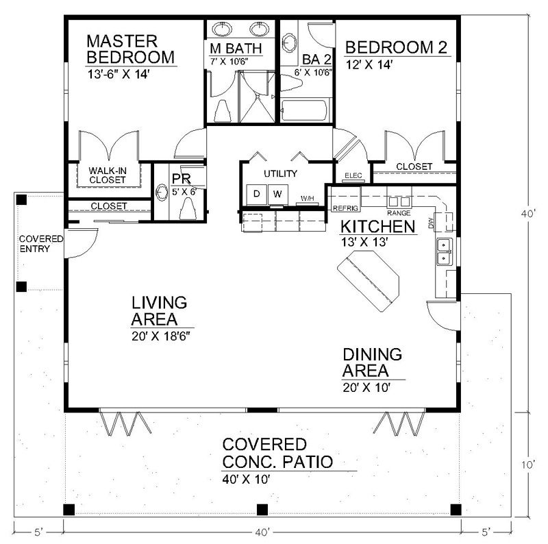 20 2 Bedroom House Plans Open Floor Plan MAGZHOUSE - 2 Bedroom Single Story Open Concept House Plans