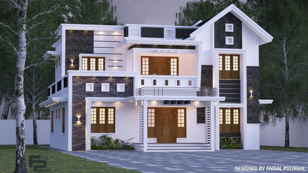 2000 Sq Ft 5BHK Contemporary Style Two Storey House And Free Plan  - Two Story House Plans 2000 Sq Ft