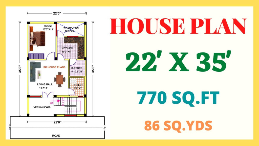 22 35 House Plan Ii 770 Sqft House Plan Ii 22 X 35 Ghar Ka Naksha  - House Plan For 22W By 35 Long By Two Stories