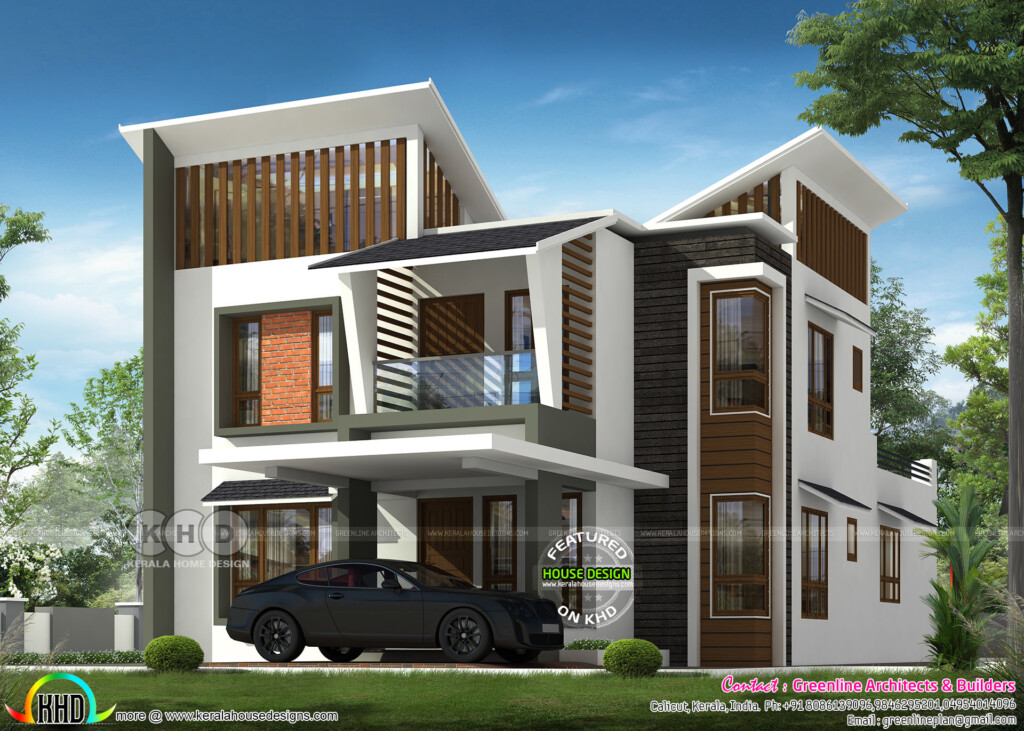 2200 Square Feet 4 Bedroom Modern Home Plan Kerala Home Design And  - 2200 Sq Ft 4 Bedroom House Plans 1 Story