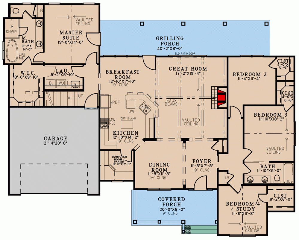 2200 Square Foot Modern Farmhouse Plan With 4 Bedrooms And Optional  - 2200 Sq Ft House Plans Single Story