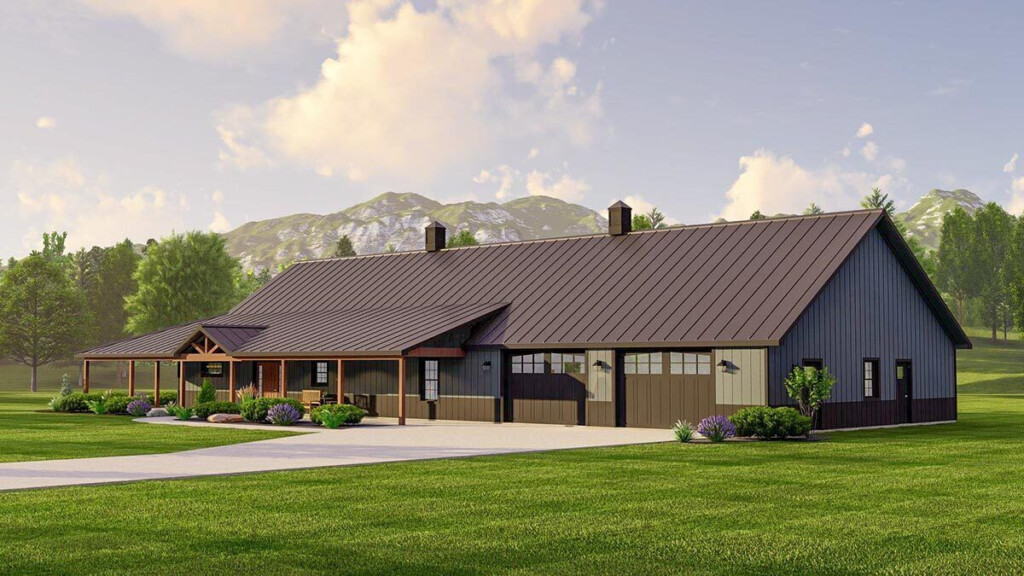 2400 Square Foot One story Barndominium style Home Plan 135177GRA  - 2400 Sq Ft One Story House Plans