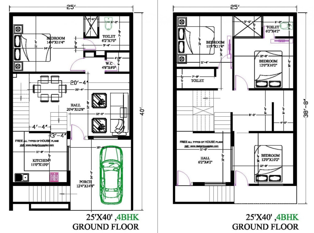 25 X 40 House Plan 25 40 Duplex House Plan 25x40 2 Story Plans - 25X40 2 Story House Plans