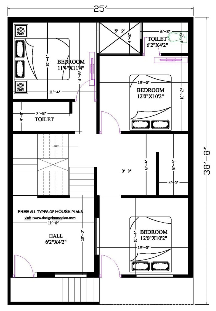 25 X 40 House Plan 25 40 Duplex House Plan 25x40 2 Story Plans - 25X40 2 Story House Plans