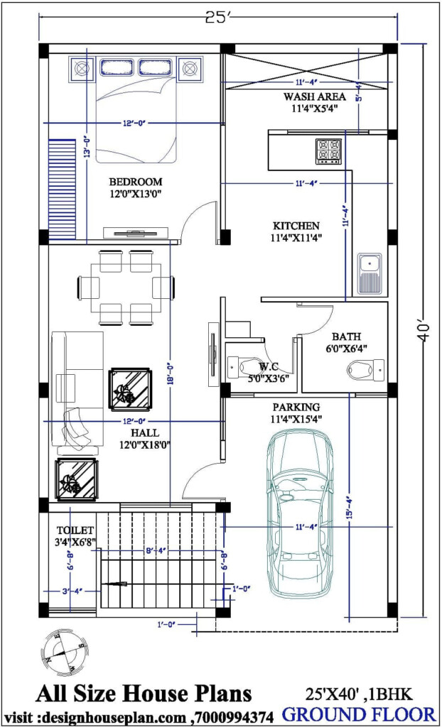 25 X 40 House Plan 25 40 Duplex House Plan 25x40 2 Story Plans - 25X40 2 Story House Plans