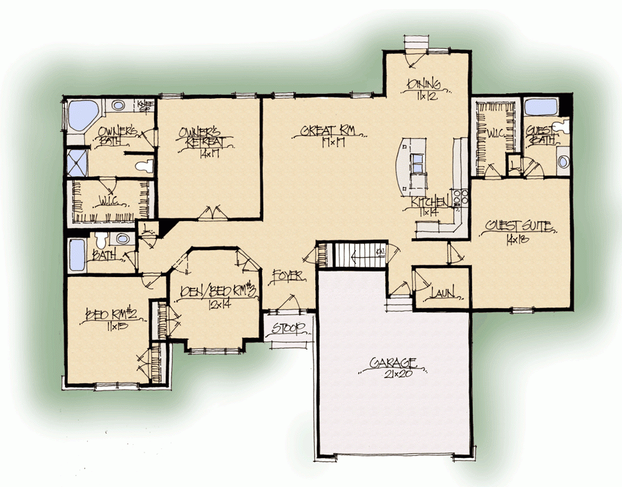 26 House Plans Two Master Suites One Story Pictures Sukses - House Plans Two Master Suites One Story