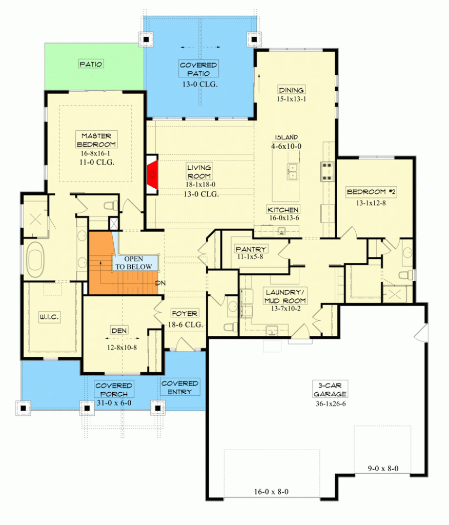 2600 Square Foot Contemporary Mountain House Plan With Lower Level  - 2600 Sq Ft House Plans Single Story