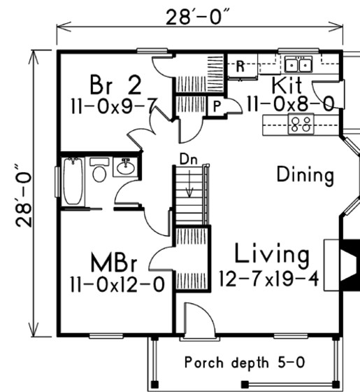 28 Feet By 28 Home Plan Everyone Will Like Acha Homes - 28X28 2 Story House Plans