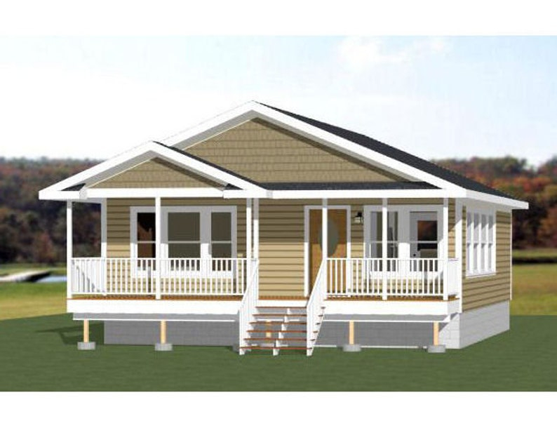 28x32 House 2 bedroom 1 bath 896 Sq Ft PDF Floor Plan Instant Download  - 28X32 2 Story House Plans