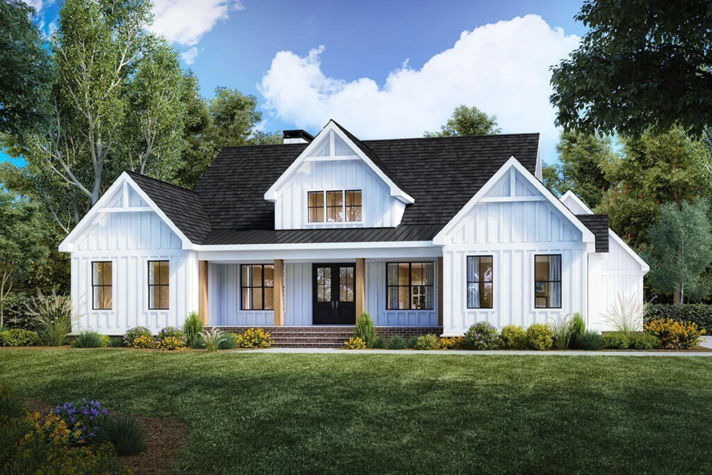 3 Bed Modern Farmhouse Plan Under 2500 Square Feet 800000GDP  - 3 Bedroom 2500 Sq Ft Modern House Plans 2 Story