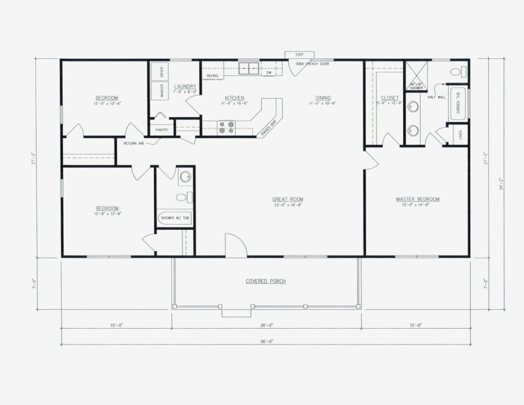 3 Bedroom 2 Bath House Plan Floor Plan Great Layout 1500 Sq Ft The  - 1 1/2 Story 3 Bedroom House Plans