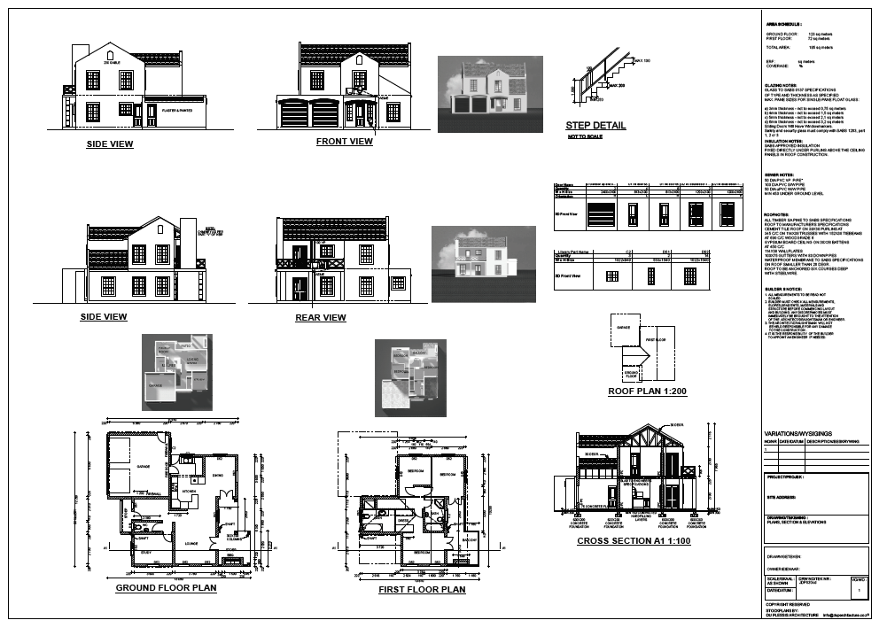 3 Bedroom Double Story Jdp830cd Or SA Houseplans - 3 Bedroom Double Story House Plans In South Africa