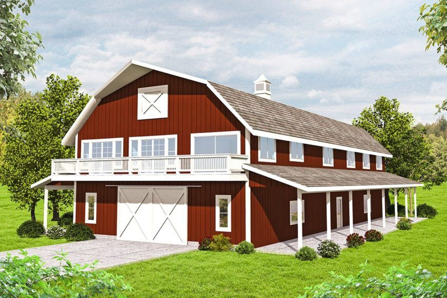 3 Bedroom Two Story Barn Style Home With Expansive Storage Floor Plan  - 20 X 40 2 Story Barn Style House Plans