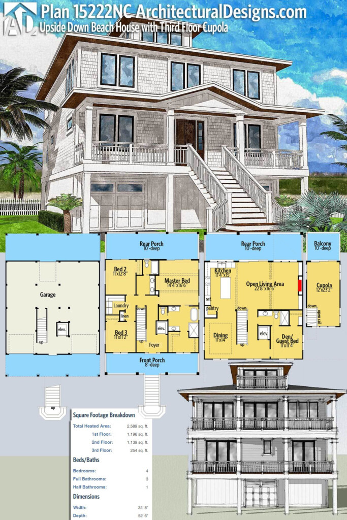 3 Story Beach House Plans With Elevator 9 Pictures Easyhomeplan - 3 Story Beach House Floor Plans