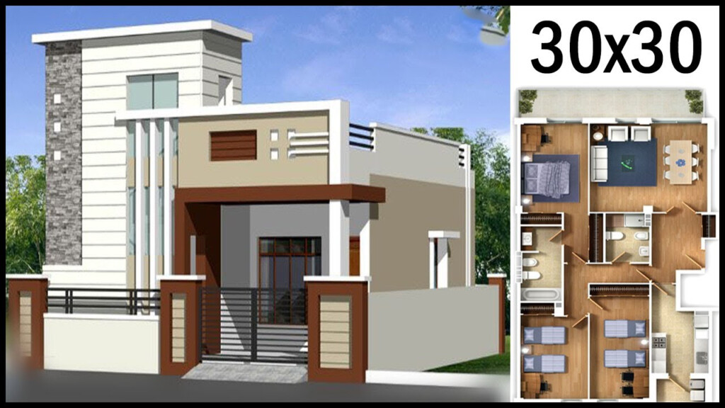 30 0 x30 0 3D House Design With Layout Map 30x30 House Plan With  - 30 By 30 House Plans 2 Story