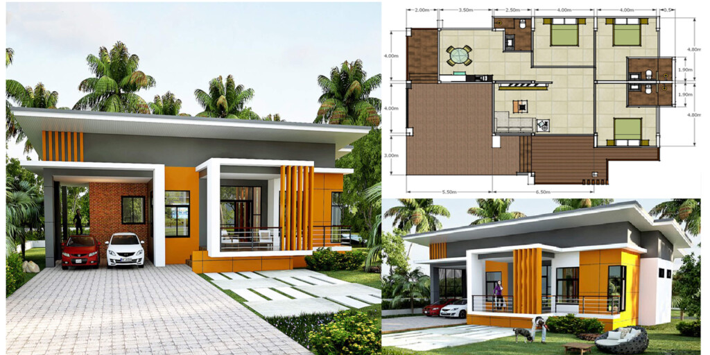 32 Important Concept One Storey Modern House Design With Floor Plan - Single Story House Design With Floor Plan