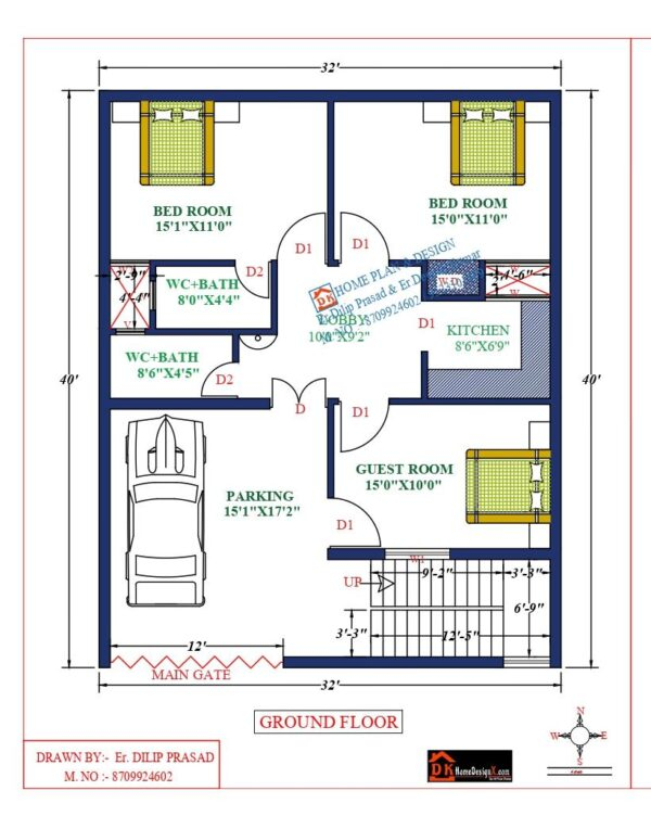 32X40 Affordable House Design DK Home DesignX - 32X40 Two Story House Plans