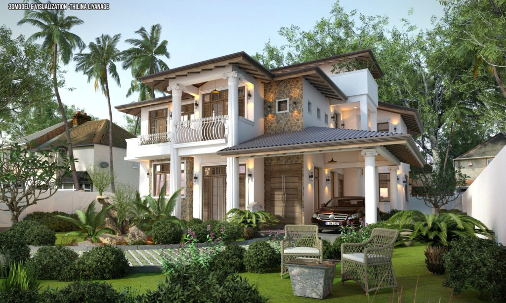 3D Archviz Two Story House Sri Lanka By Thilina Liyanage 596 - 2 Story House Plans 3D Sri Lanka