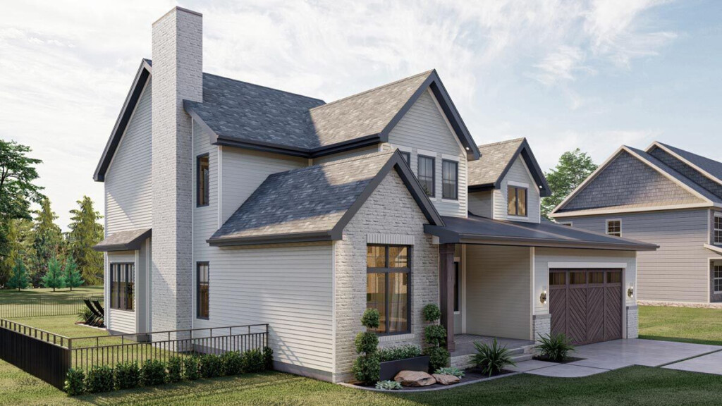 4 Bed 2 Story Traditional House Plan With Vaulted Home Office  - 2 Story Traditional House Plans