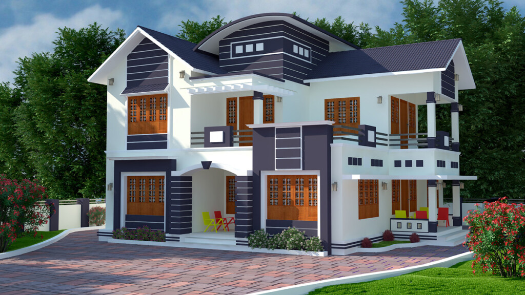 4 Bedroom Double Floor House Plans Kerala Style Floor Roma - Double Story House Plans Kerala