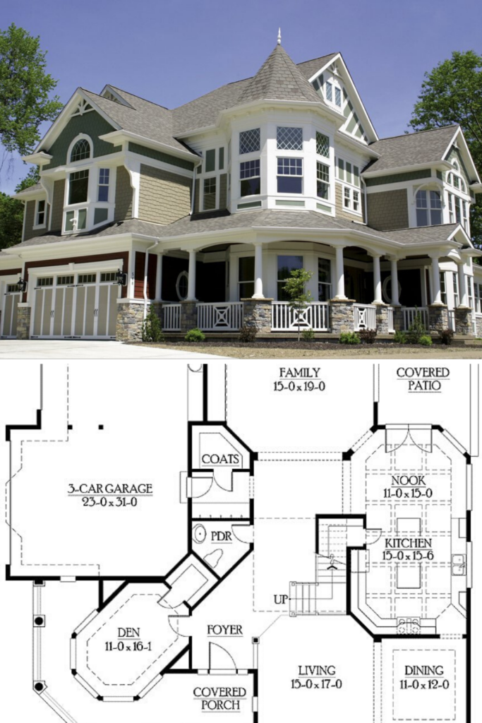 4 Bedroom Two Story Luxurious Victorian Home Floor Plan Artofit - 4 Bedroom Two Story Mansion House Plans Home Theater