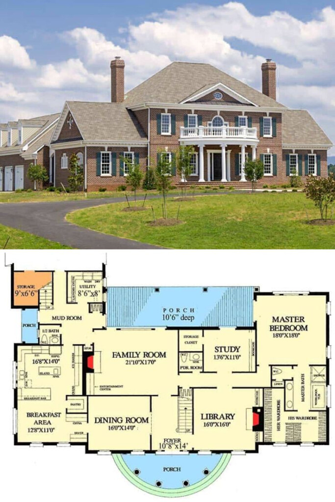 4 Bedroom Two Story Luxury Georgian Home Floor Plan Colonial House  - Georgian Two Story House Plans