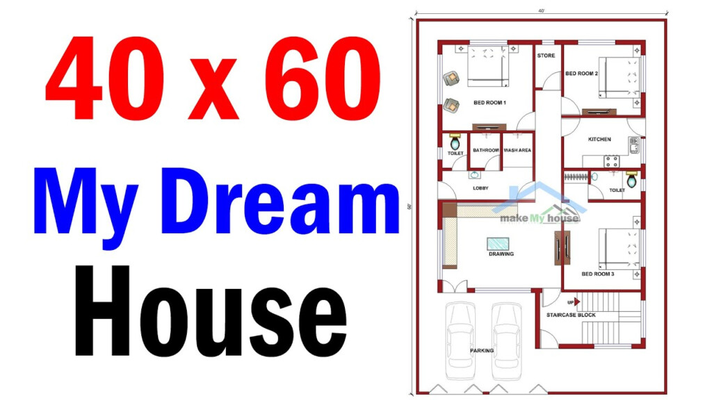 40 X 60 House Plan Best For Plan In 60 X 40 2BHK Ground Floor YouTube - 60 X 40 Single Story House Plans