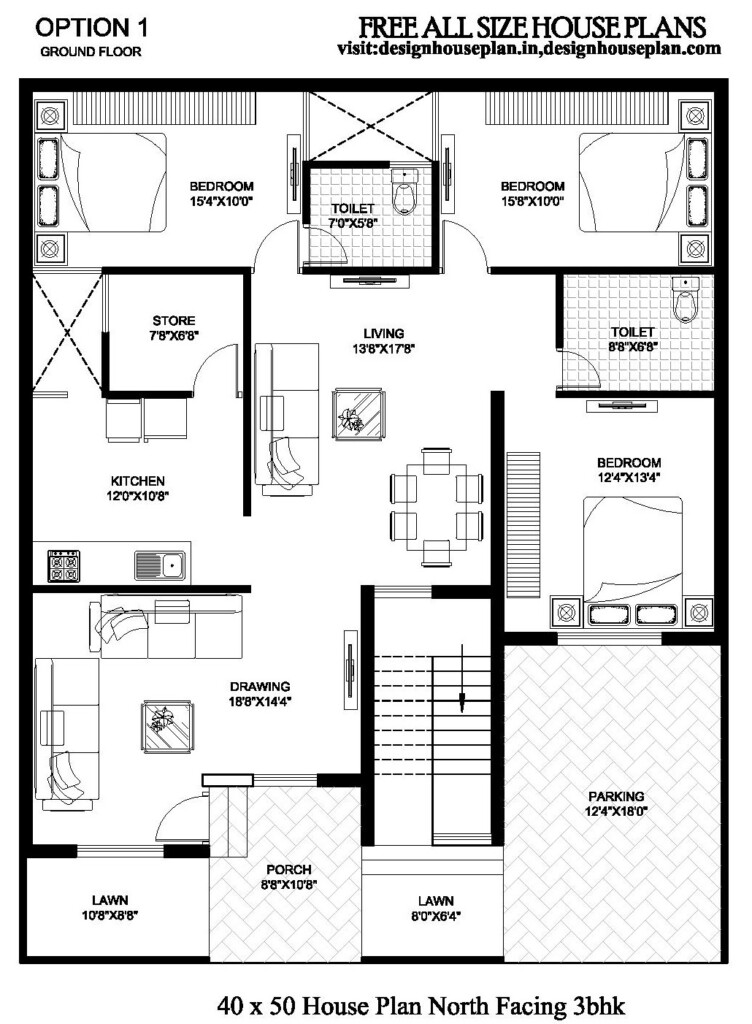 40x50 House Plan 3bhk Plan 40x50 House Plans East Facing - 40X50 2 Story House Plans